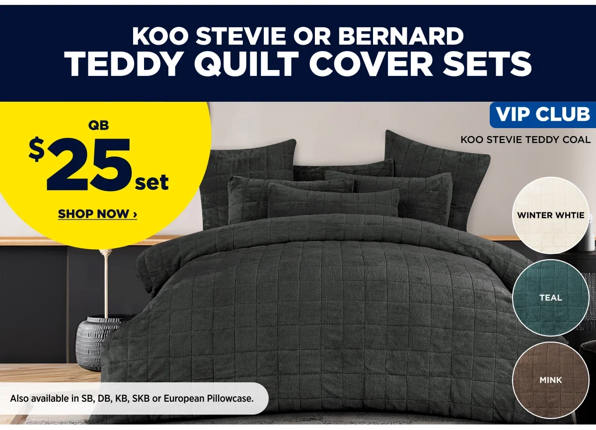 KOO STEVIE OR BERNARD TEDDY QUILT COVER SETS