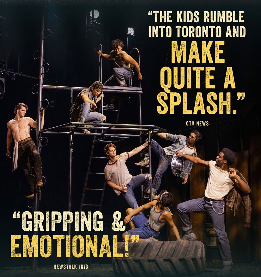The kids rumble into Toronto and make quite a splash. - CTV News | Gripping & Emotional! - Newstalk1010 | THE OUTSIDERS North American Tour Company. Photos by Matthew Murphy.