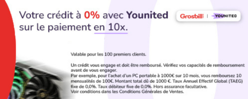 Votre crédit à 0% avec Younited sur le paiement en 10x
