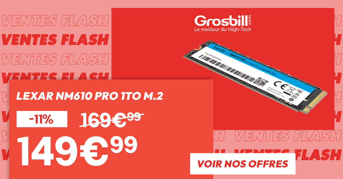 Lexar NM610 Pro 1TO M.2 - 149€99 - Voir nos offres