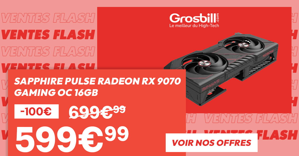Sapphire Pulse Radeon RX 9070 Gaming OC 16GB - 599€99 - Voir nos offres