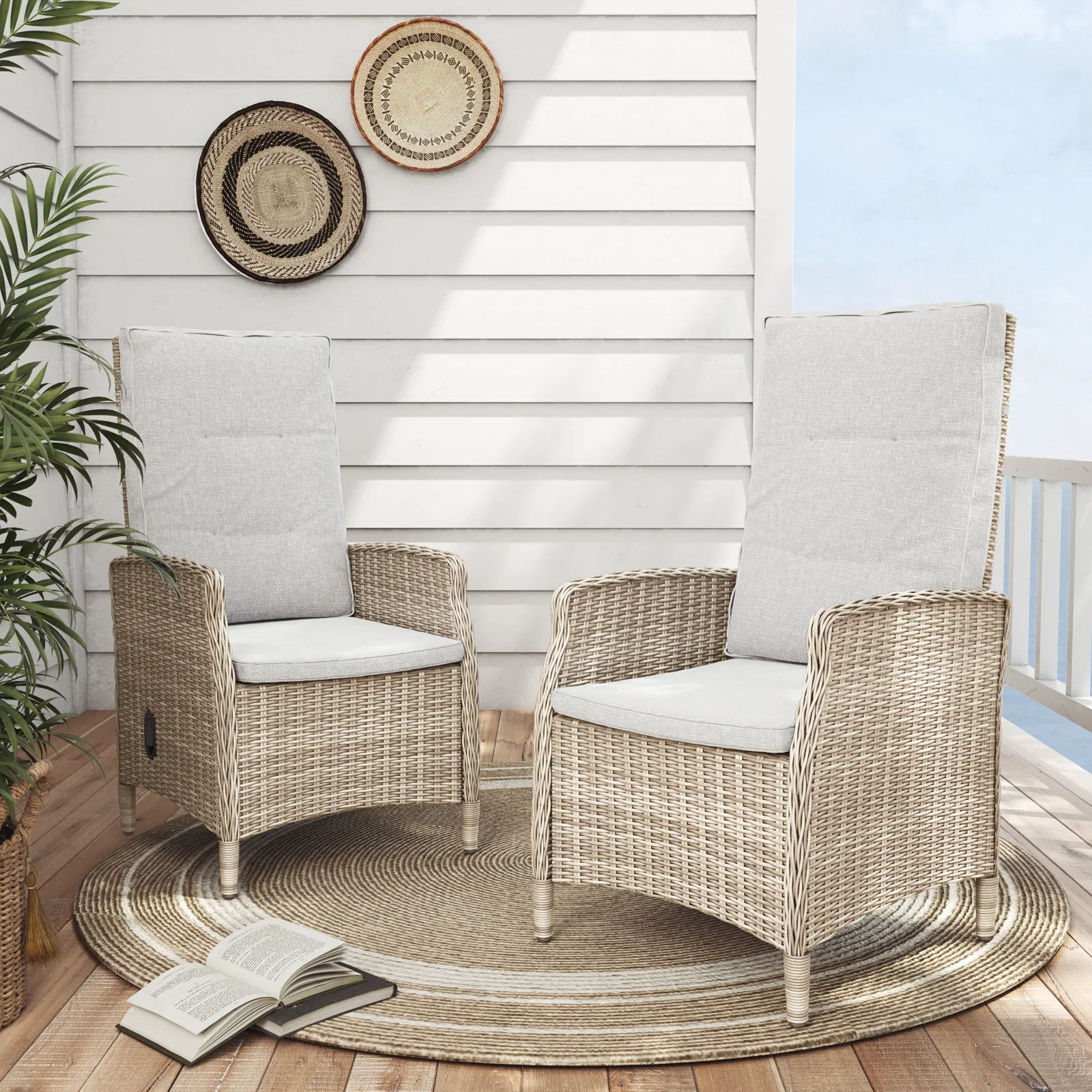 GRAND PATIO Ryott Outdoor Recliner Chair with Sunbrella Cushion (Set of 2)