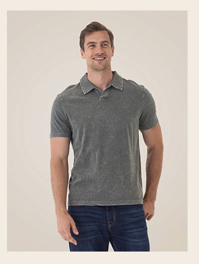 Jared Mineral Wash Eco Cotton Jersey Short Sleeve Polo
