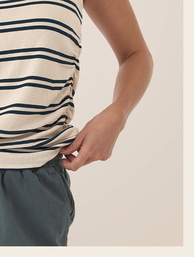 Megan Feather Rib Ruched Tank