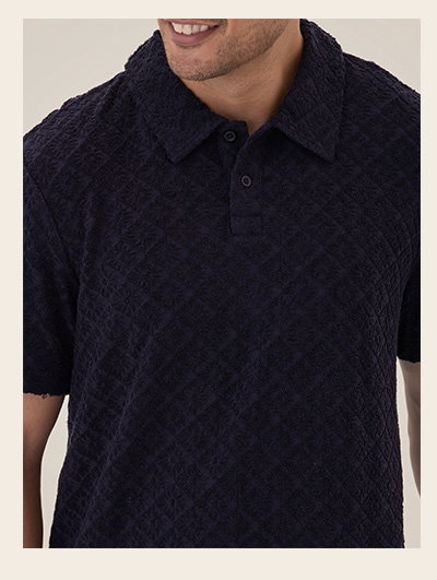 Darryn Jacquard Terry 2-Button Polo