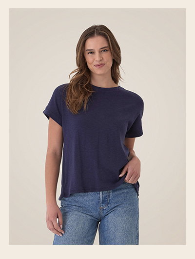 Gianna Textured Slub Jersey Twist Back Tee