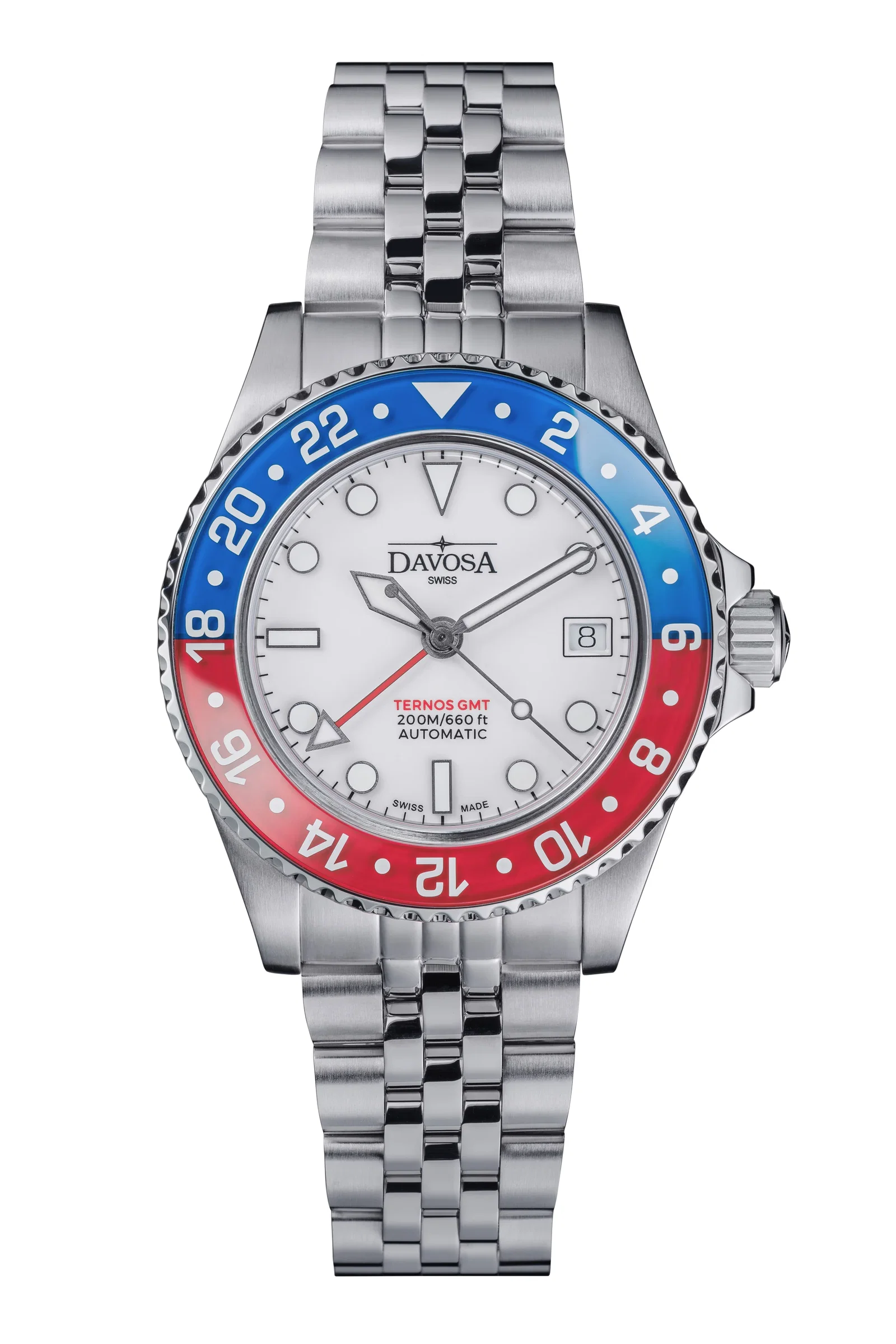 Ternos GMT Lucent Automatic 200m GMT White Blue-Red PentaLink Watch 161.592.02 - 40mm / White / Blue-Red / PentaLink