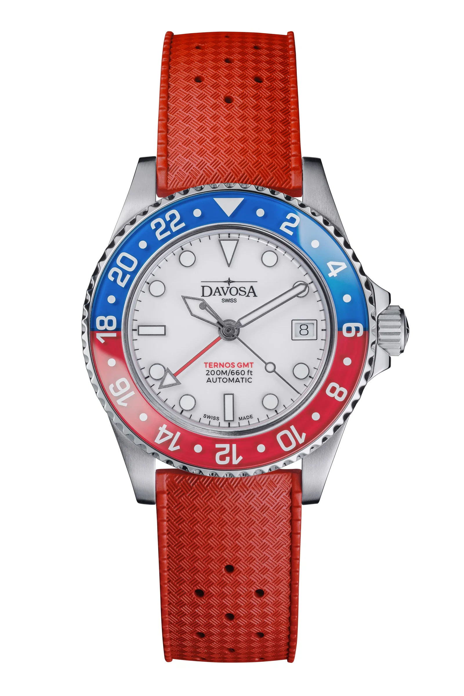 Ternos GMT Lucent Automatic 200m GMT White Blue-Red Red Rubber Watch 161.593.65
