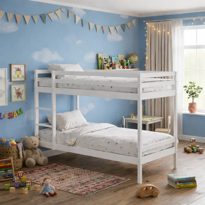 NOVEMBER SLEEP Lit Superposé En Bois 90x190cm Couleur Blanc