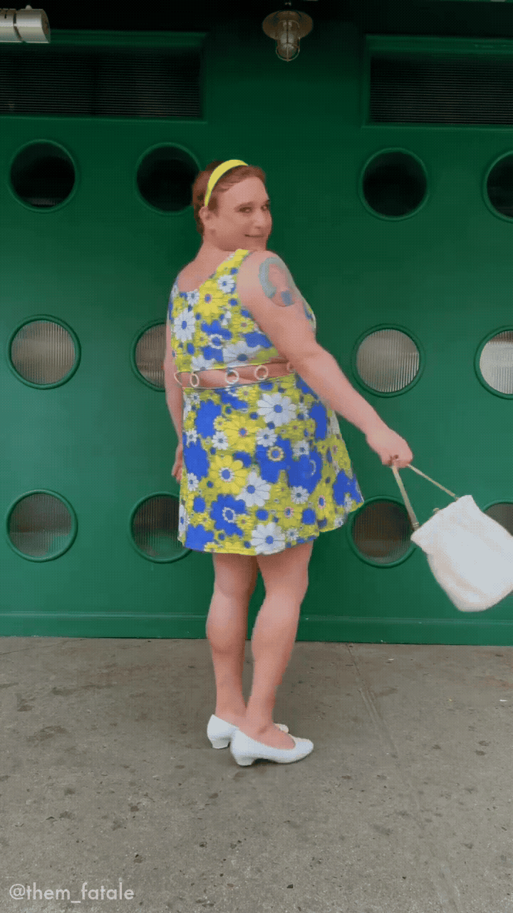 Smak Parlour Olive Mod Floral Gettin Groovy Mini Dress