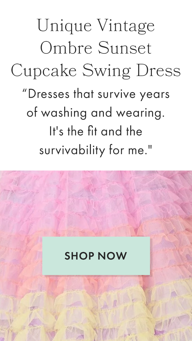 Unique Vintage Ombre Sunset Cupcake Swing Dress