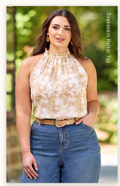 Snakeskin Halter Top