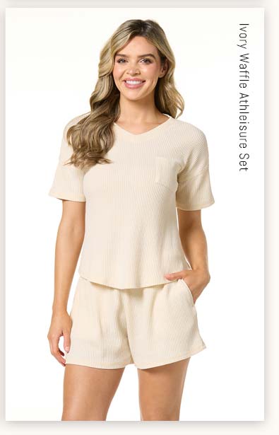 Shop Ivory Waffle Athleisure Set