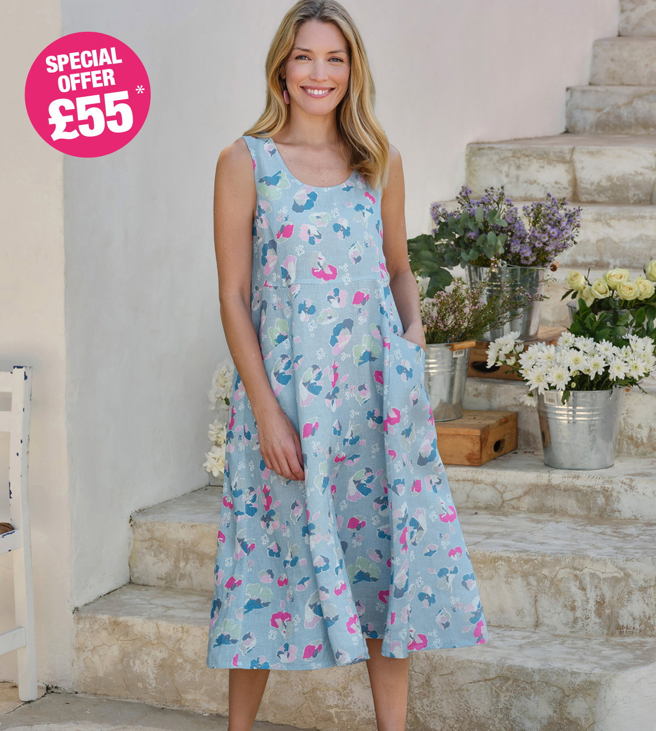 Womens Pocket Pinafore Dress