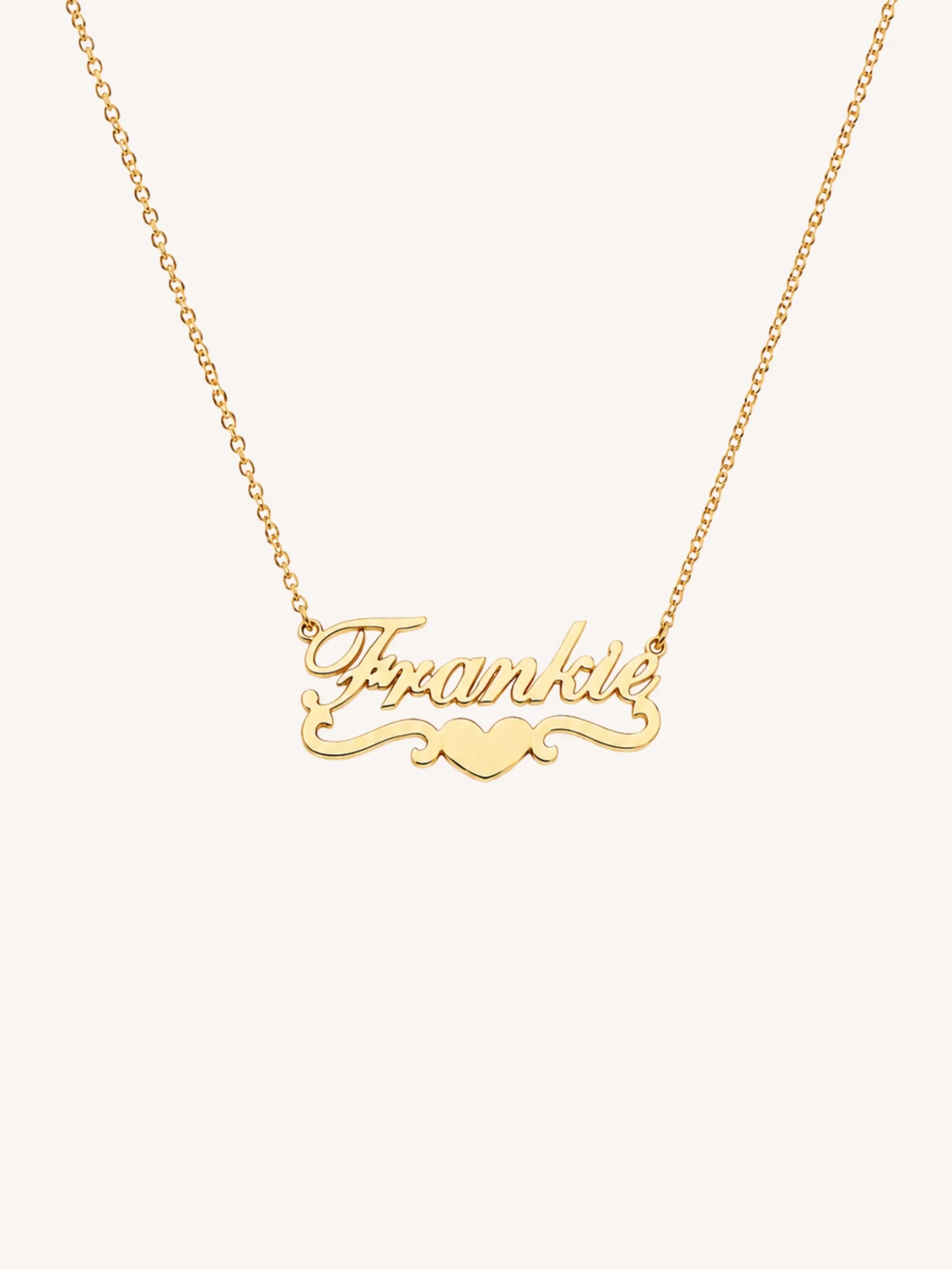 Image of Heart Script Nameplate Necklace