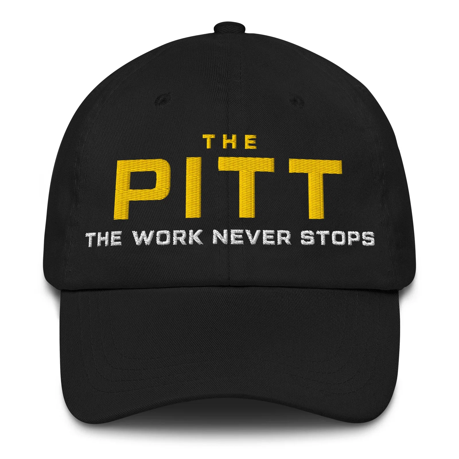 Image of The Pitt Embroidered Dad Hat The Work Never Stops