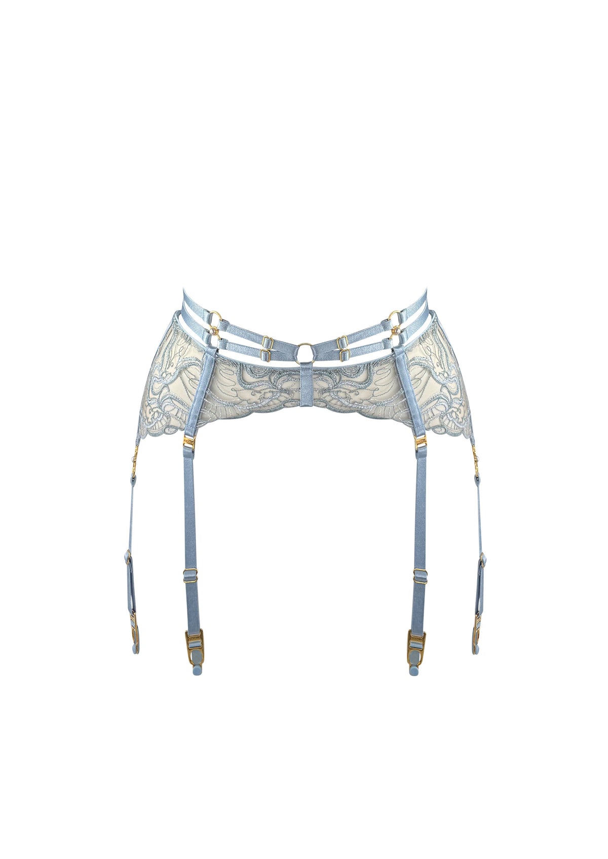 Pearl Suspender in Dusty Blue