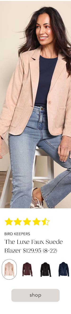 the-luxe faux suede blazer baci
