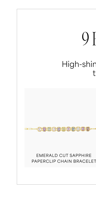 Emerald Cut Sapphire Paperclip Chain Bracelet