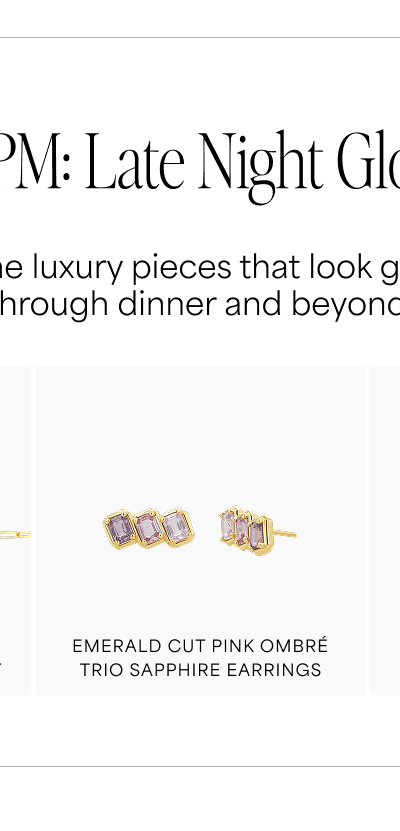 Emerald Cut Pink Ombré Trio Sapphire Earrings
