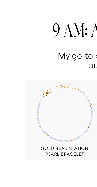 Gold Bead Station Pearl Bracelet