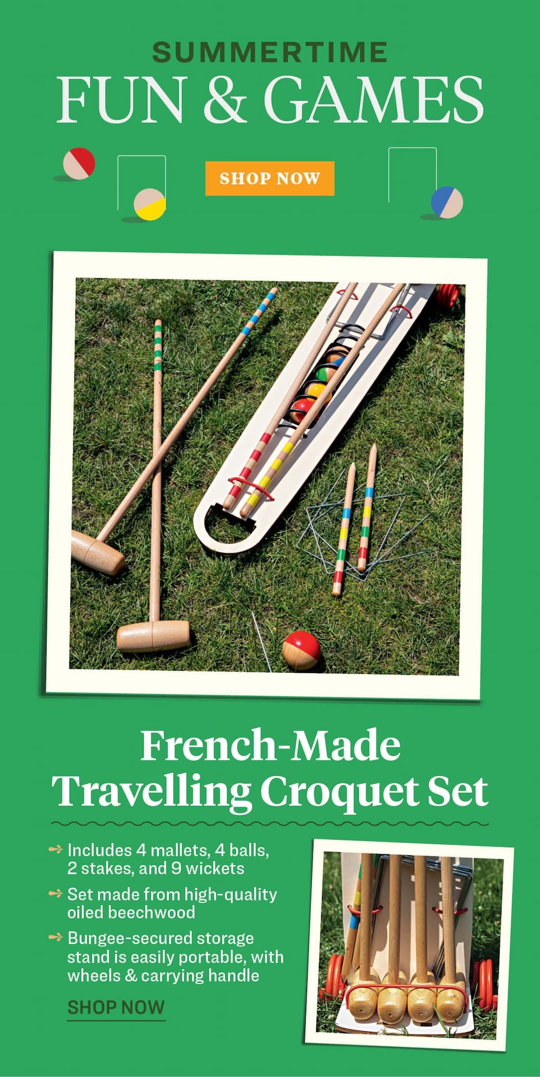 Traveling Croquet Set Made in France