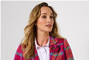 Charming Check Jacket With Detachable Corsage - 30% Off Now £60