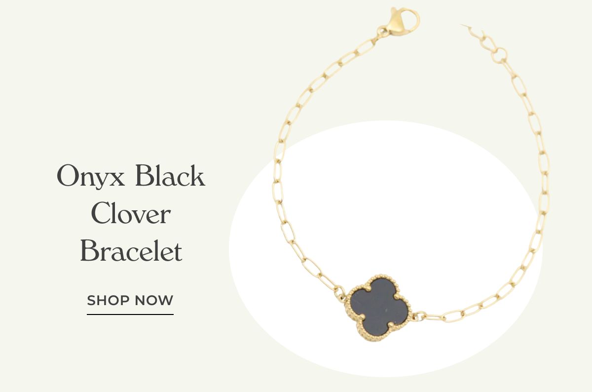 Onyx black clover bracelet