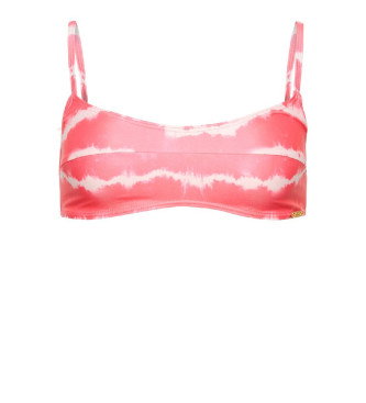 Top de bikini con efecto «tie-dye» rosa