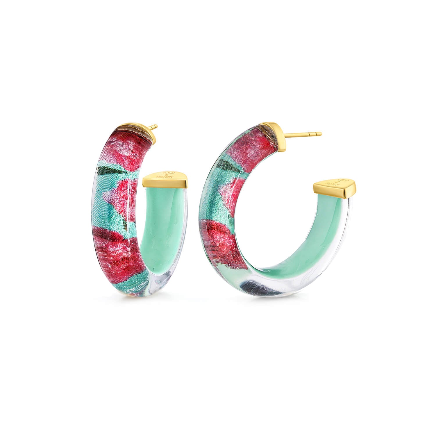 Image of Peony Illusion Hoop Earrings