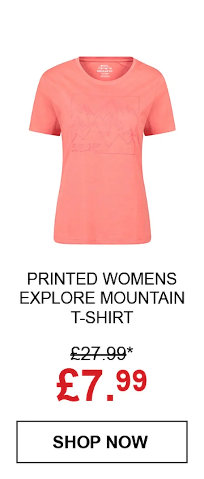 Printed Womens Explore Mountain T-Shirt