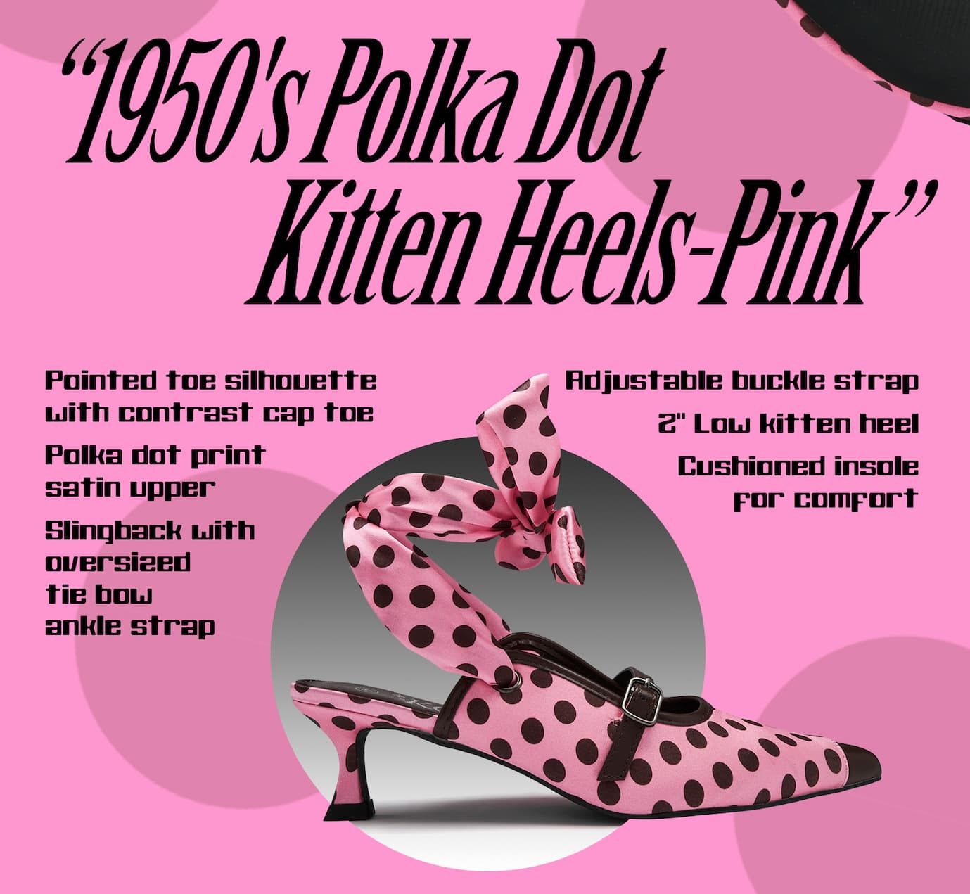 1950's Polka Dot Kitten Heels - Text