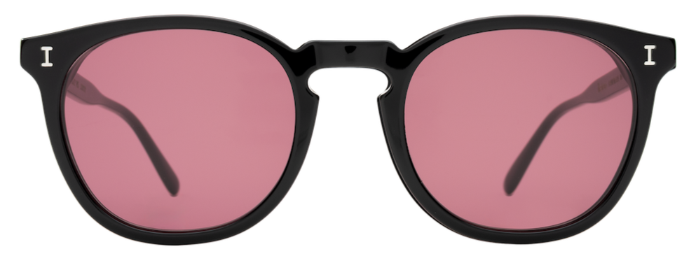 Eldridge sunglasses shown in Black with Plum