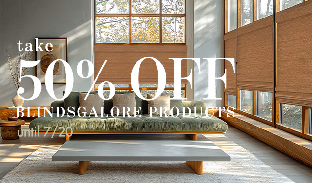 this sale is still hot, 50% off all blindsgalore products