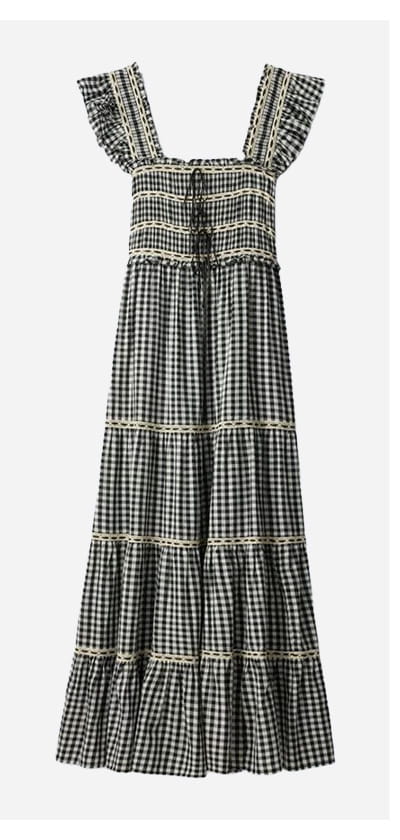 Chandra Dress In Beth Check Black