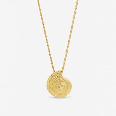 Inicio Gold Plated Statement Shell Necklace - Gift Pouch