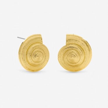 Inicio Gold Plated Statement Shell Earrings - Gift Pouch