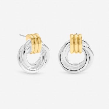 Jon Richard Two Tone Door Knocker Earrings