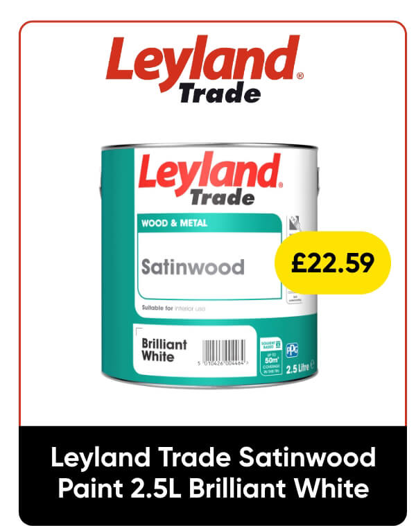 Leyland Trade Satinwood Paint 2.5L Brilliant White