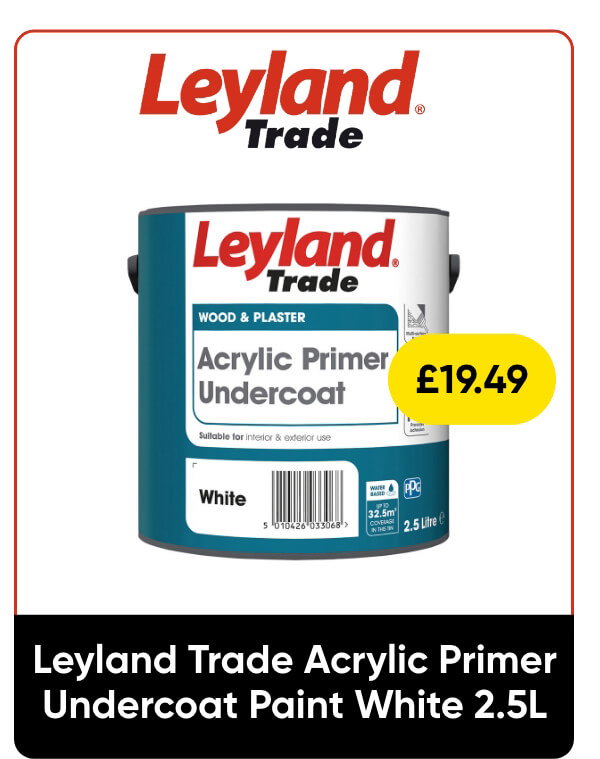 Leyland Trade Acrylic Primer Undercoat Paint White 2.5L