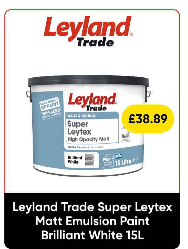Leyland Trade Super Leytex Matt Emulsion Paint Brilliant White 15L