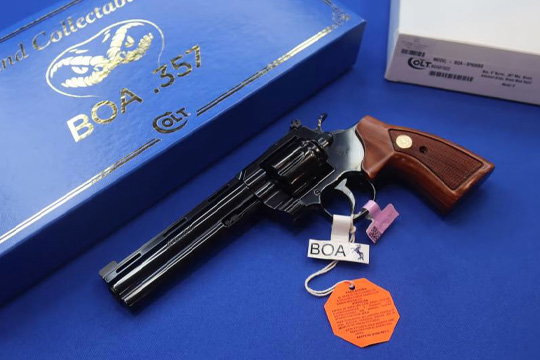 Colt Model BOA Revolver 357MAG 6" SA DA Deluxe Wood 357 Presentation Box NR