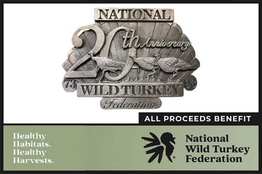 National Wild Turkey Federation 20th Anniversary Belt Buckle