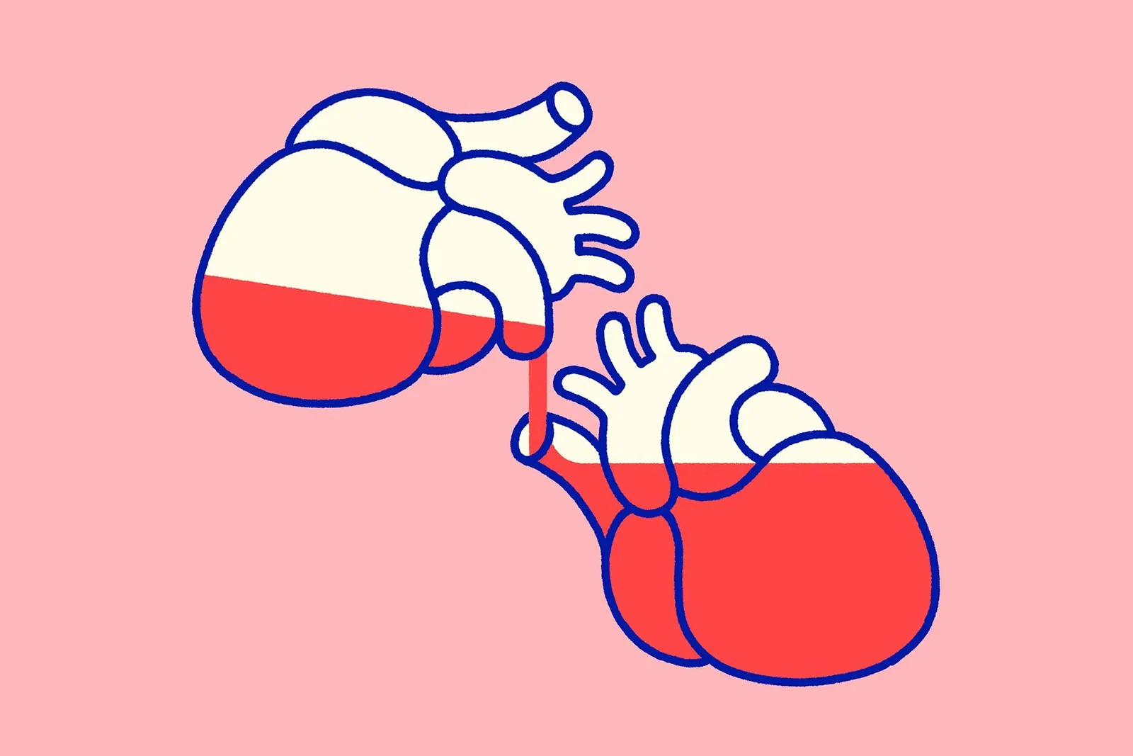 An illustration of two hearts | Miguel Porlan for Vox