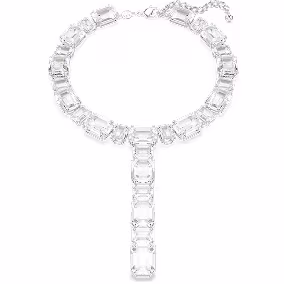 Collar Millenia, tallas mixtas, blanco, baño de rodio