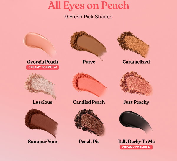 Sweet Peach Palette Swatches