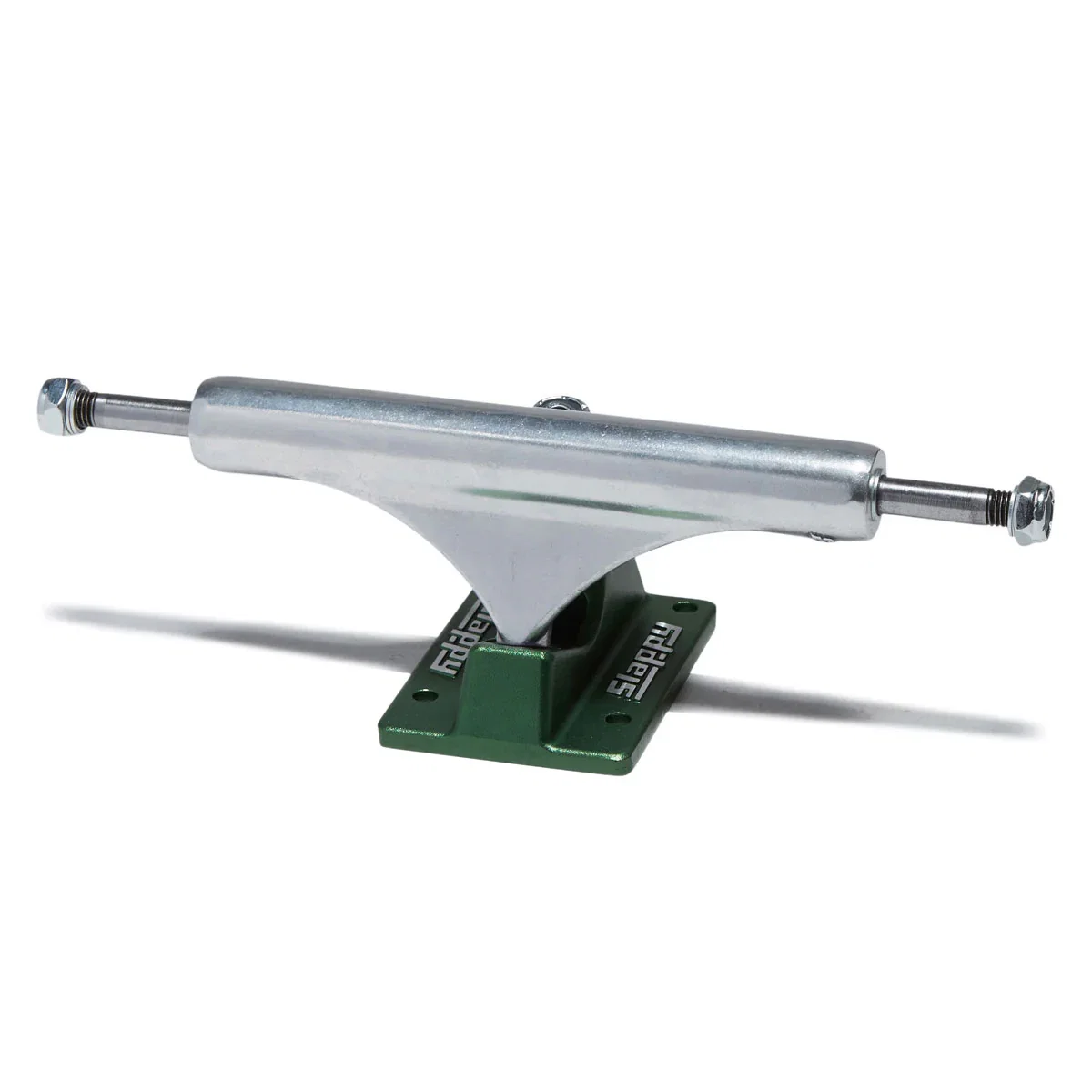 Image of Slappy ST1 Hollow Lights Skateboard Trucks - Polished/Gunmetal Green - 8.25"