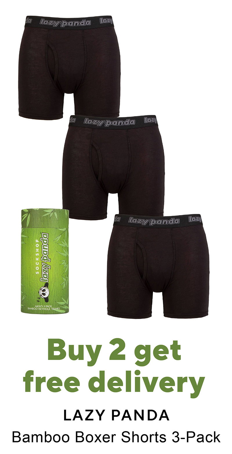 LAZY PANDA Bamboo Boxer Shorts 3-Pack - BUY 2 GET FREE DELIVERU