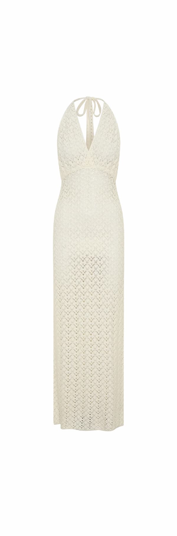 Deeliah Halterneck Crochet Maxi Dress - Ivory