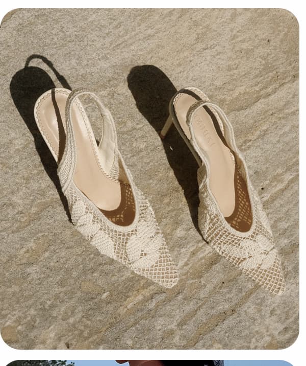 Guinevere Lace Applique Heel - Ivory